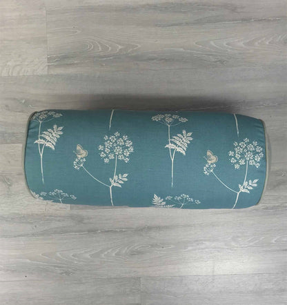 Cow Parsley - Teal, Pigeon - small bolster