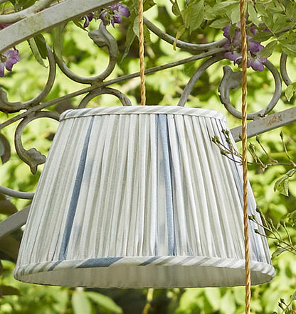 Lapland Stripe - Duck Egg, Cornflower - pleated, for lamp base