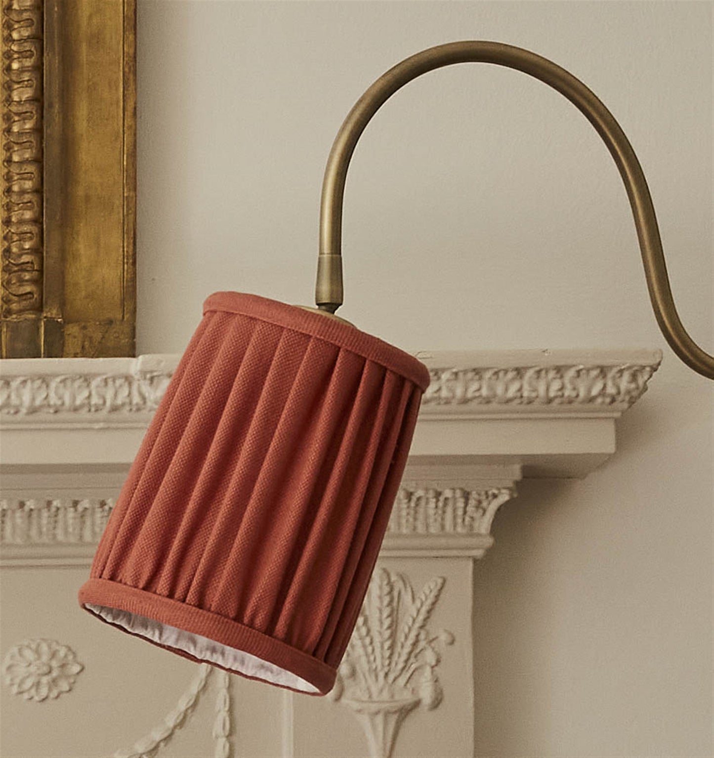 Plain Linen Union - Terracotta - Bespoke Pleated, ceiling