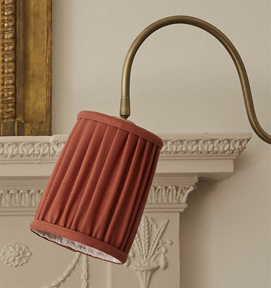 Plain Linen Union - Terracotta - Bespoke Pleated, ceiling