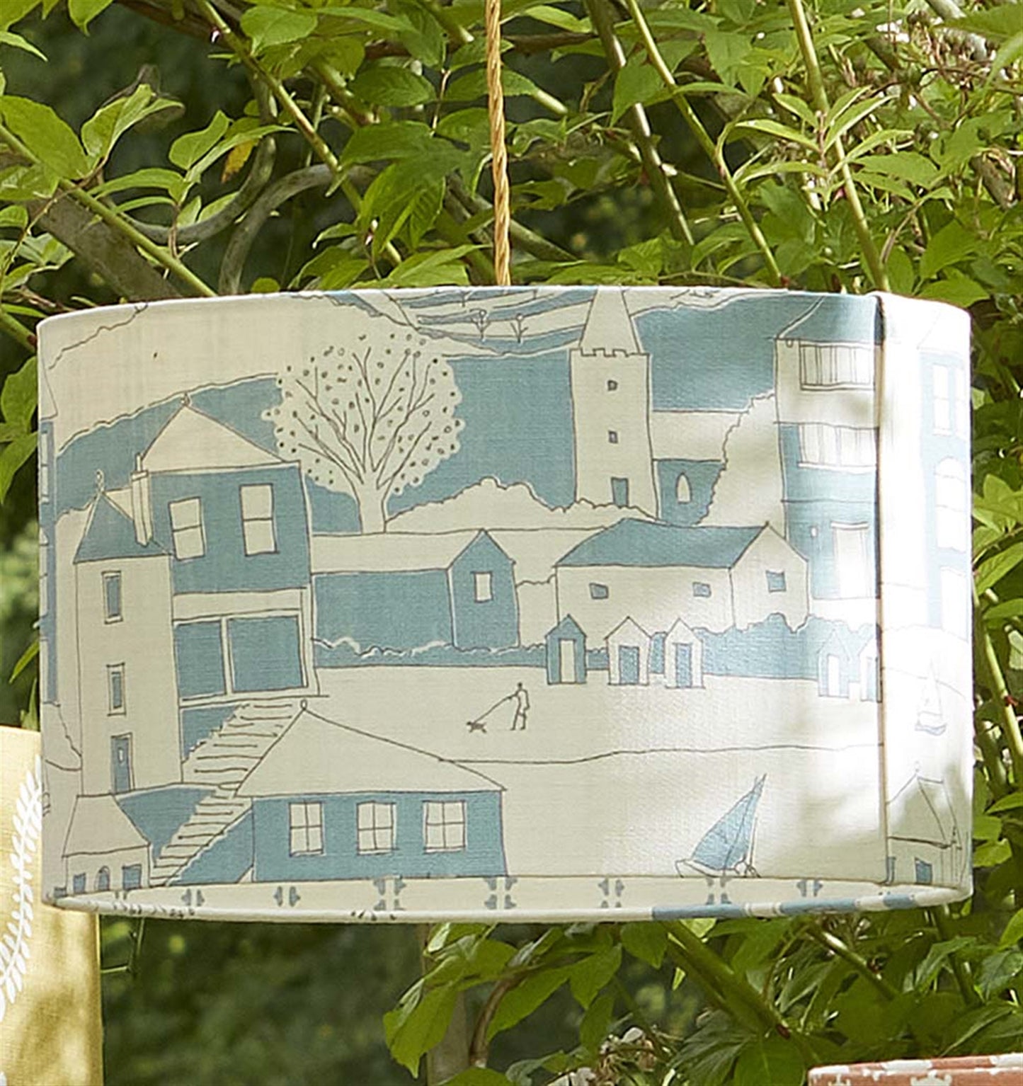 By the Sea - Teal, Charcoal - contrast lining - drum, ceiling