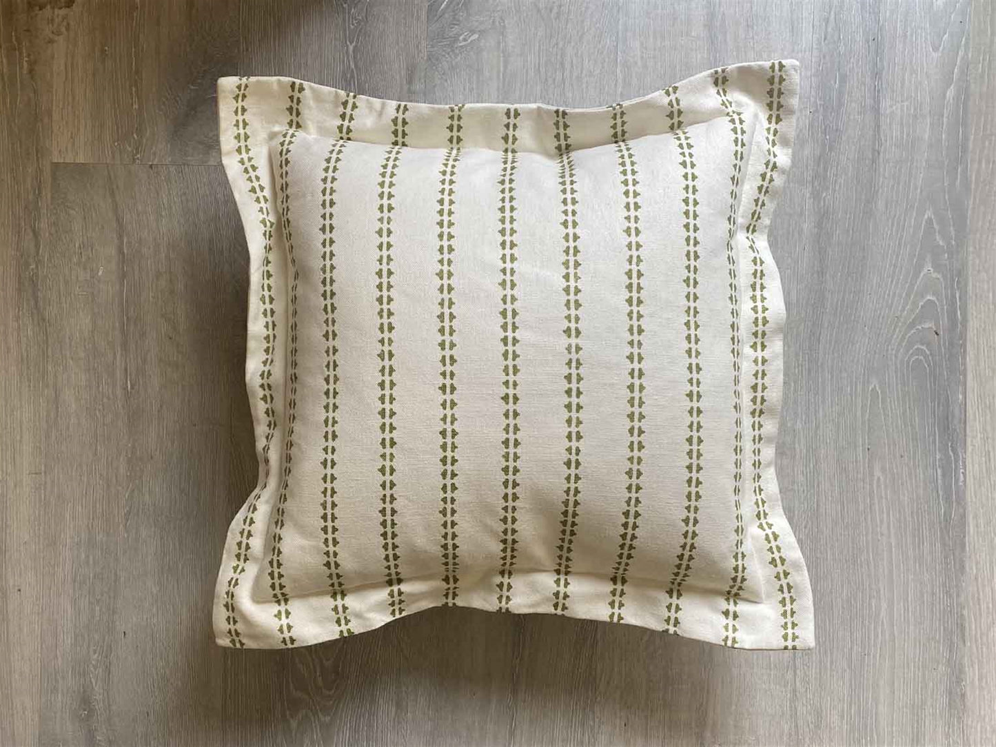 Simple Ticking Detail - Kale - square - Was £90, Now £72